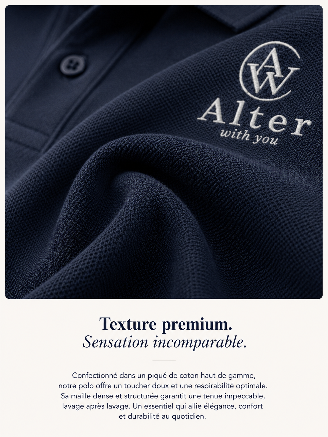 — AWY Polo · Navy · Brodé