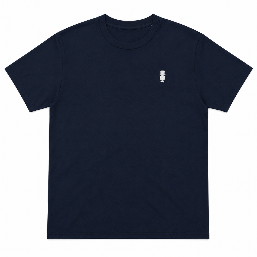 AWY Gentle Tee · Navy/Cream · Brodé