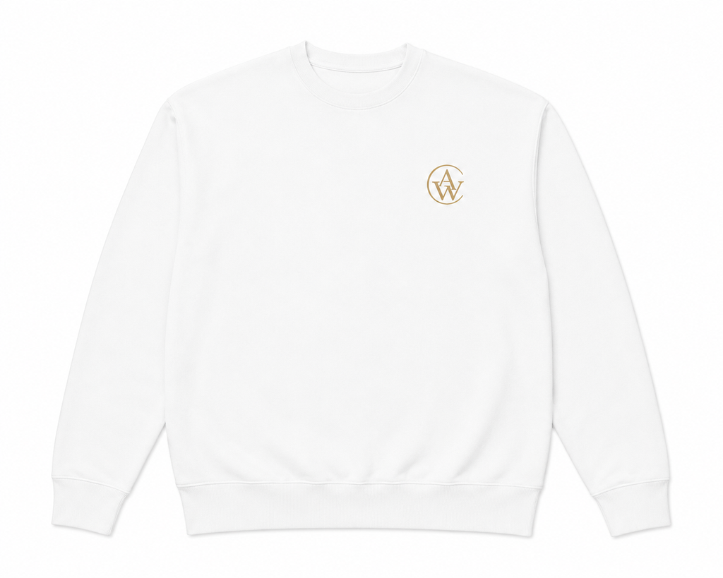 — AWY Signature Sweat · White/Navy · Brodé