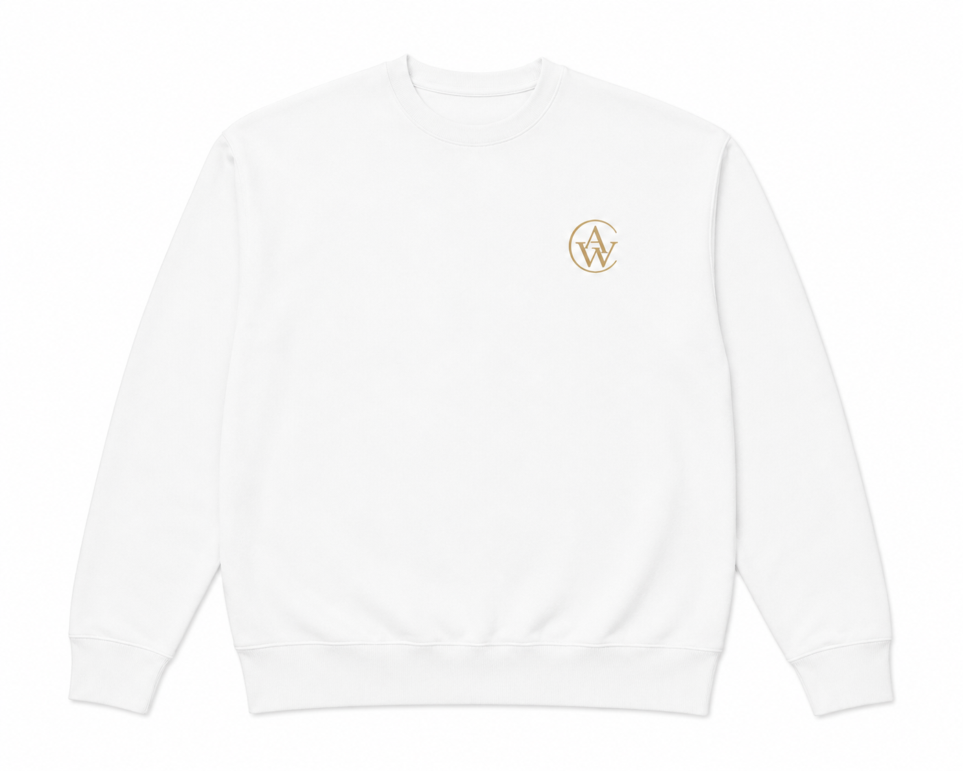 — AWY Signature Sweat · White/Navy · Brodé