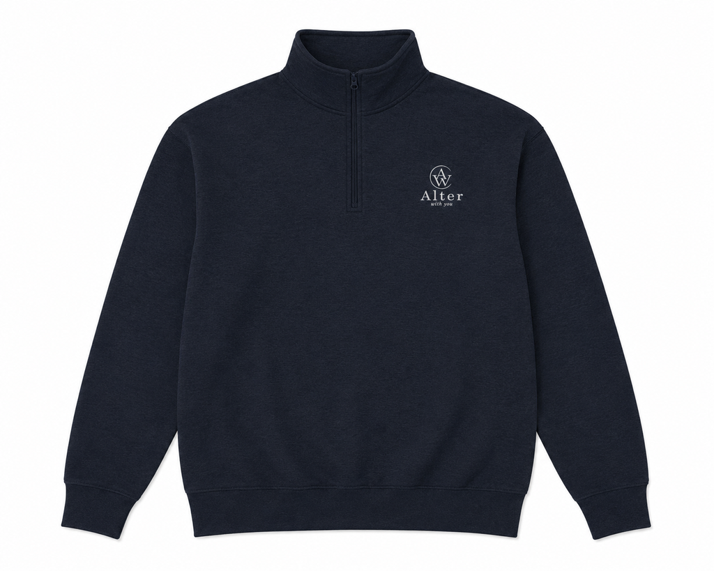 — AWY Half-Zip · Navy · Brodé
