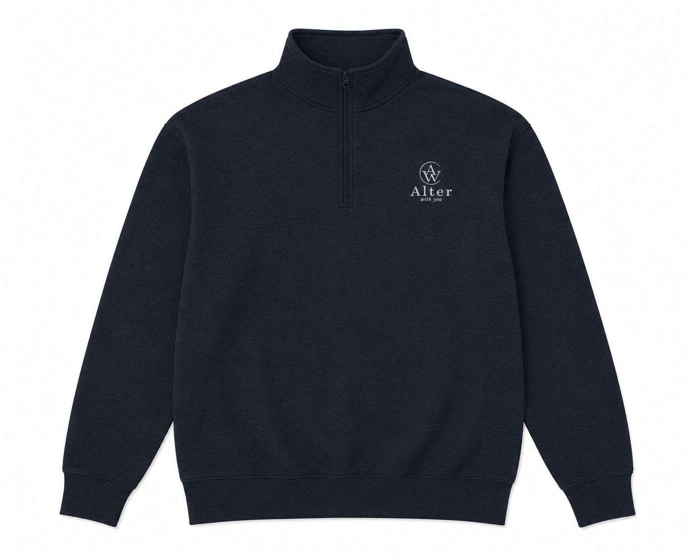 — AWY Half-Zip · Navy · Brodé