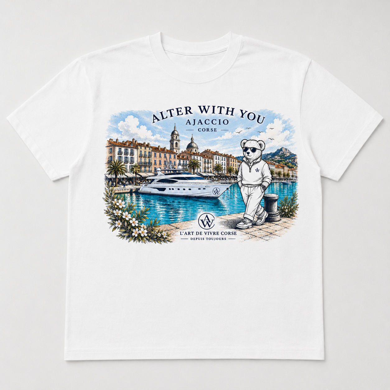 — AWY Ajaccio Harbor · White · Print