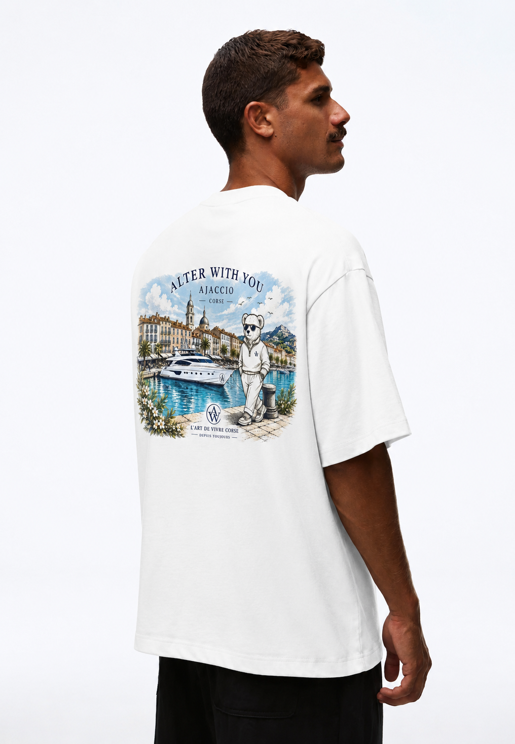 — AWY Ajaccio Harbor · White · Print